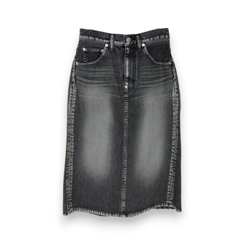 JOHN LAWRENCE SULLIVAN / WASHED DENIM GATHERED SKIRT