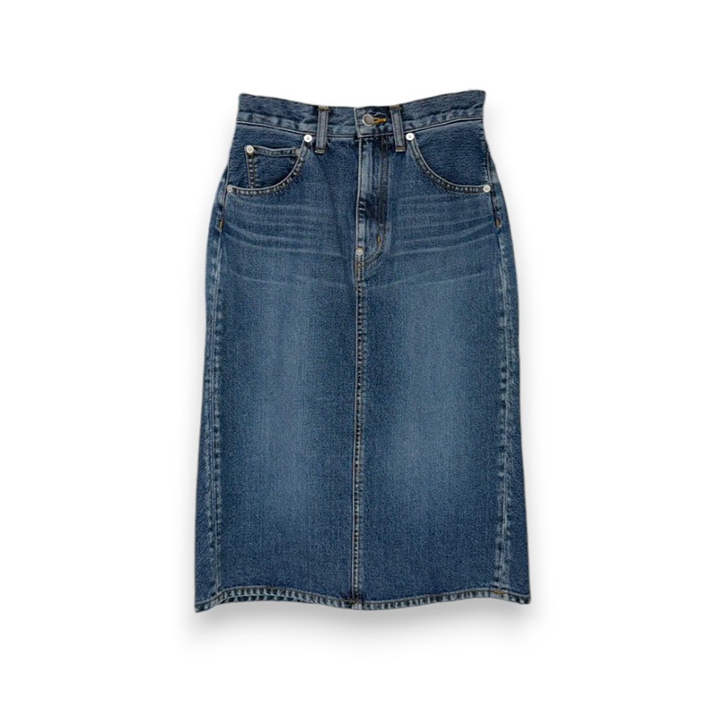 JOHN LAWRENCE SULLIVAN / WASHED DENIM GATHERED SKIRT