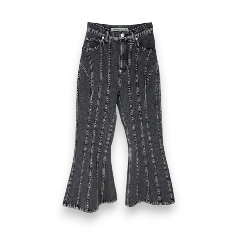 JOHN LAWRENCE SULLIVAN / WASHED DENIM CORSET FLARED PANTS
