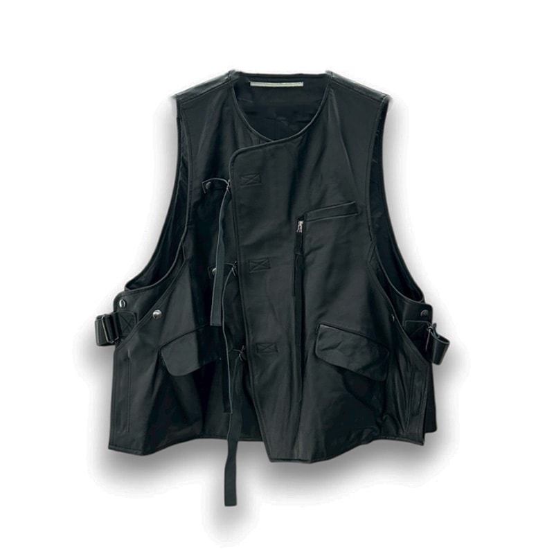 Tamme / LEATHER JERKIN VEST