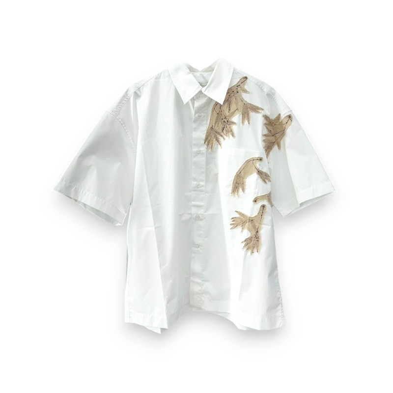 Feng Chen Wang / FCW Bamboo Hand Appliqued Short Sleeve Shirt