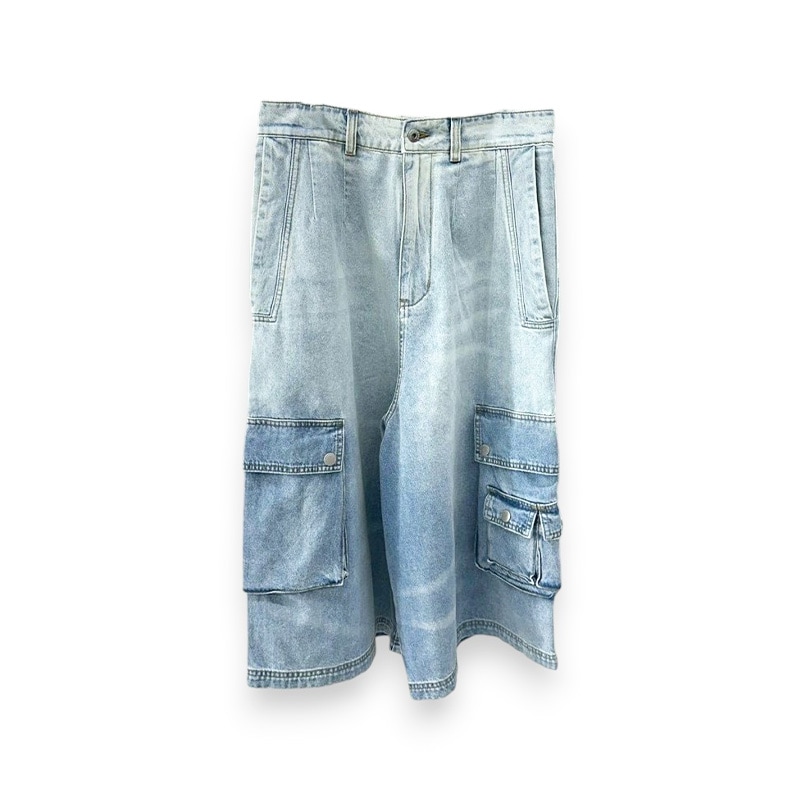 Feng Chen Wang / FCW Oversized mid length denim cargo trouser