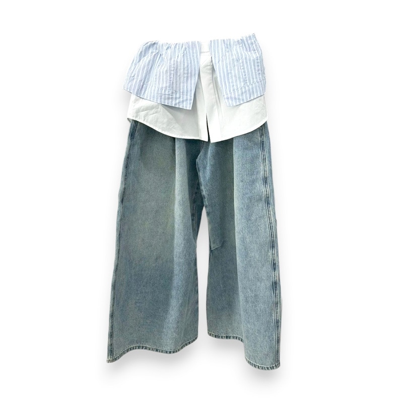 Feng Chen Wang / FCW 2 in 1 Deconstructed denim trousers