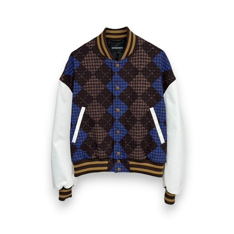 YUKI HASHIMOTO / ARGYLE PRINTED COLLEGE JACKET