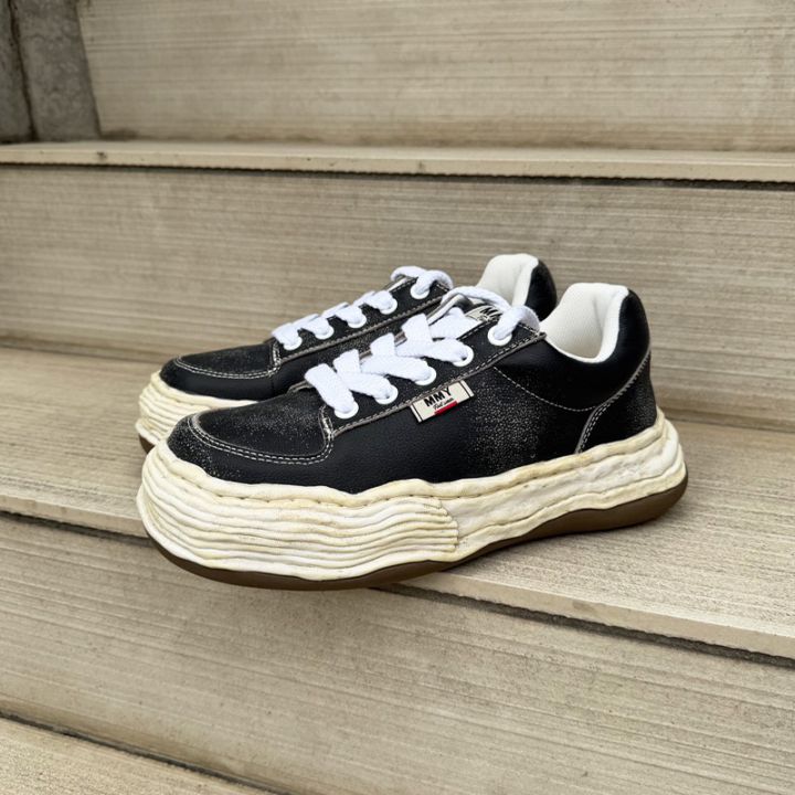 Maison MIHARA YASUHIRO / OLIVER / original sole shrink leather-Top sneaker