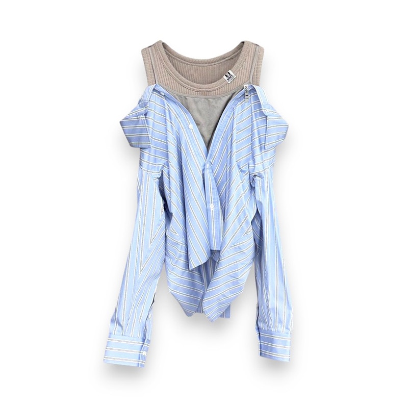 Maison MIHARA YASUHIRO / LAYERED STRIPE SHIRTS