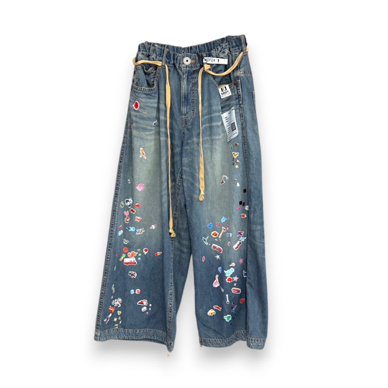 Maison MIHARA YASUHIRO / DENIM HUGE DETAIL PANTS w KIDS STICKER