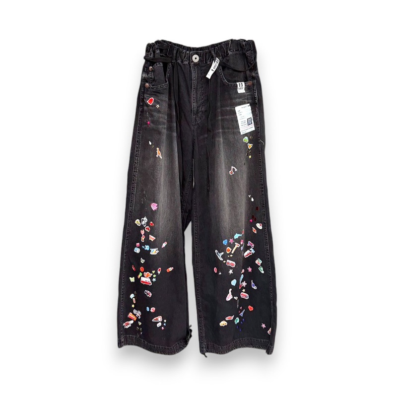 Maison MIHARA YASUHIRO / DENIM HUGE DETAIL PANTS w KIDS STICKER