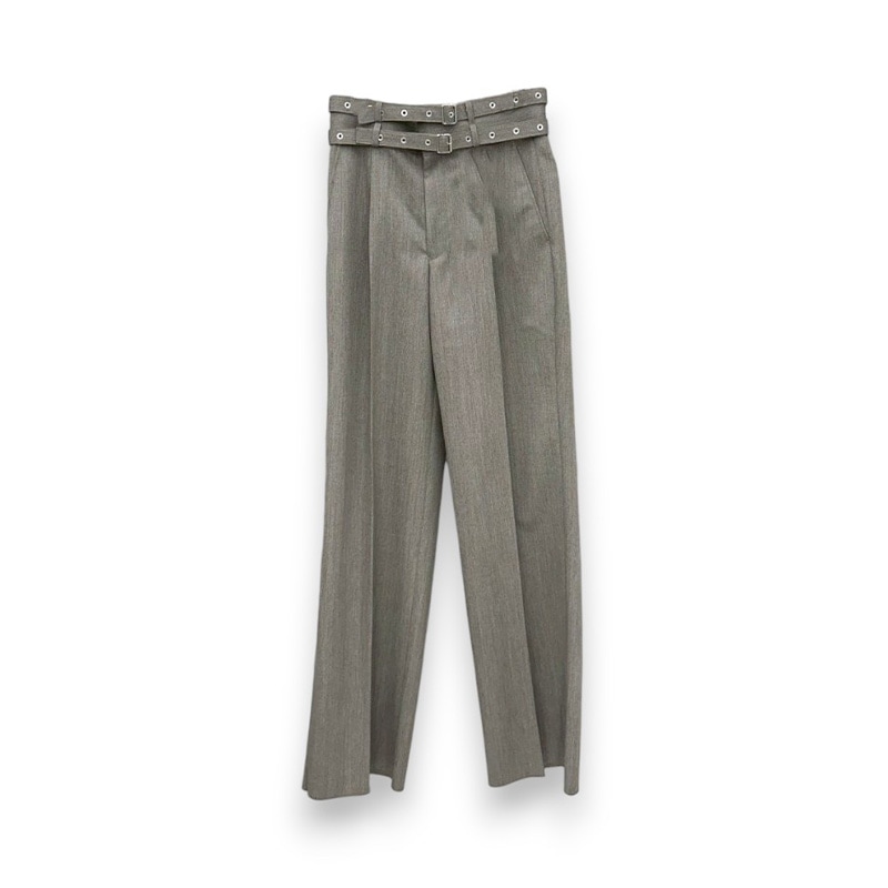 JOHN LAWRENCE SULLIVAN / WOOL GABARDINE DOUBLE BELT TROUSERS