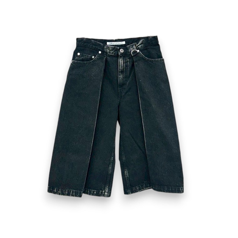 JOHN LAWRENCE SULLIVAN / WASHED DENIM TUCKED WIDE PANTS