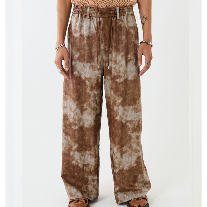 TAUPE / TIEDYE GLOSSY EASY PANTS