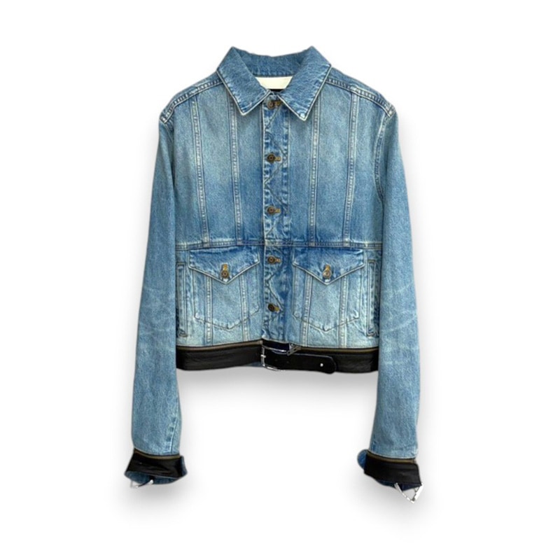 EGONLAB / LEATHER STRAP DENIM JACKET