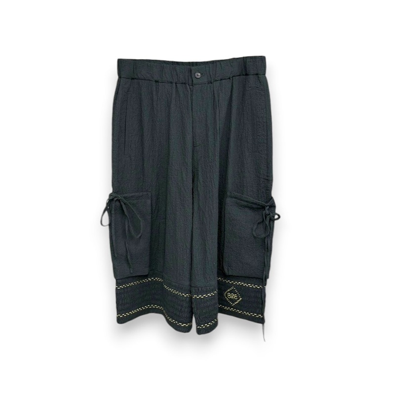 8 on 8 / Grey Shirred Bermuda Shorts