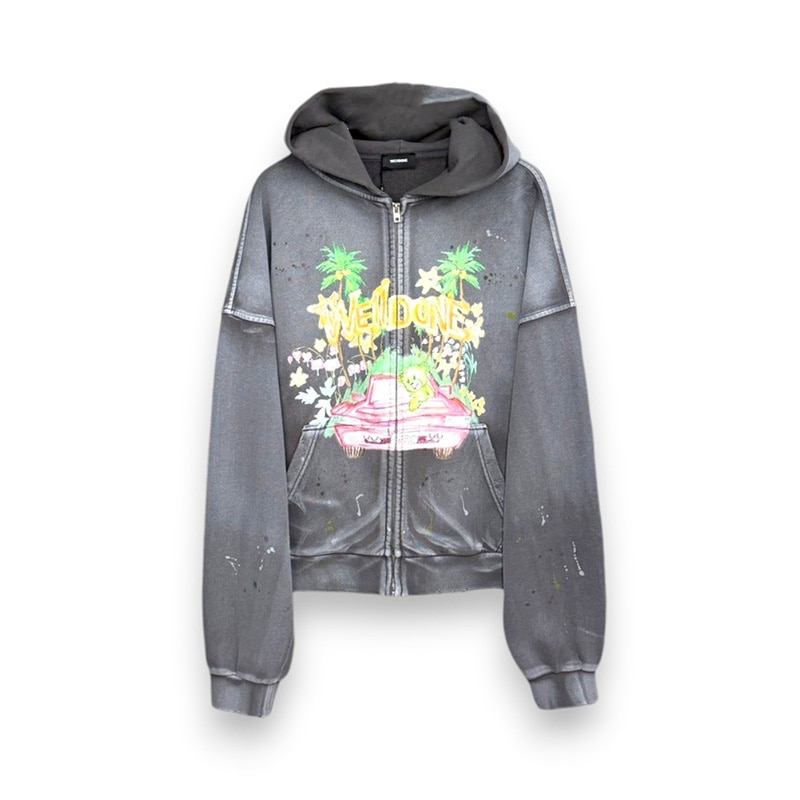 WE11DONE / DIRTY PAINTING HOODIE ZIP-UP