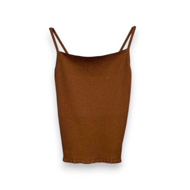 TAN / TAN FRLL RIB CAMISOLE