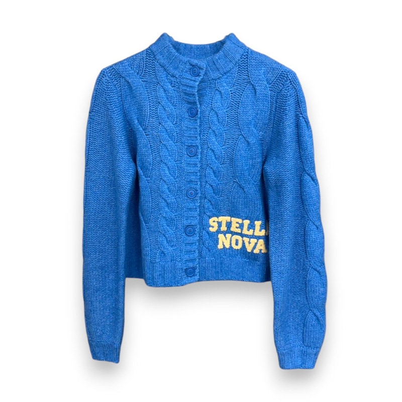 STELLA NOVA / Cropped Cable Cardigan in Wool Mix