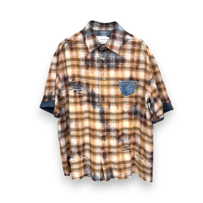 Feng Chen Wang / Short sleeve shirt in decayed check