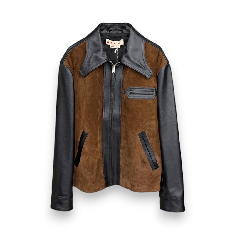 MARNI / Leather Crust Front Jacket