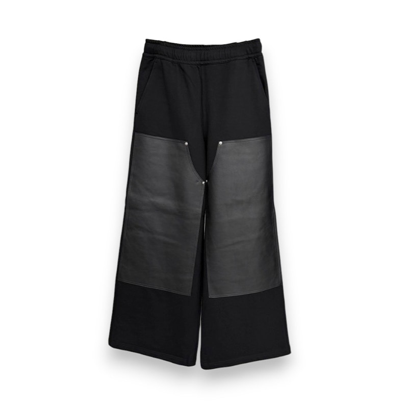JOHN LAWRENCE SULLIVAN / JLS SWEAT WIDE PANTS WITH LEATHER PATCH