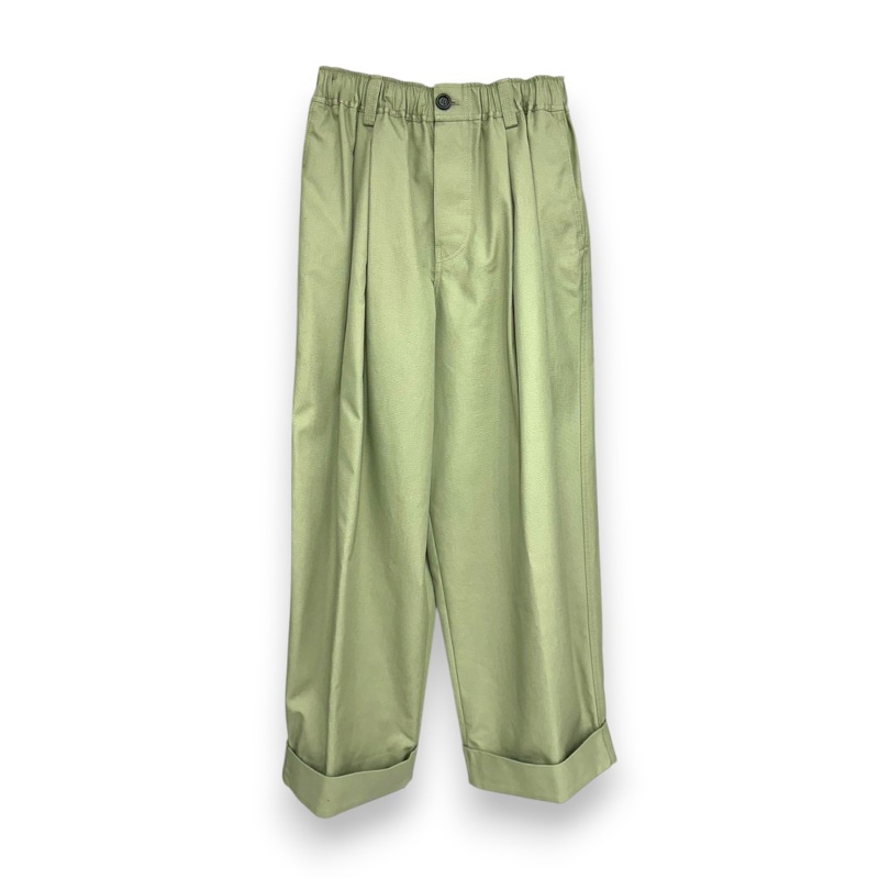MARNI / MA Green Pleated Canvas Pants