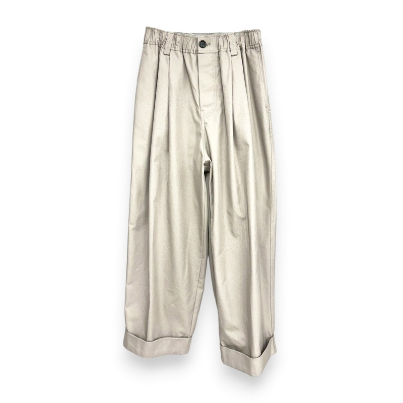 MARNI / MA Gray Pleated Canvas Pants