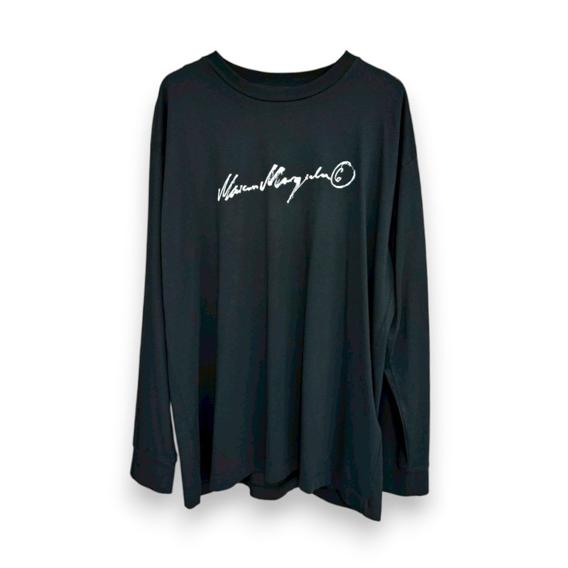 MM6 / MM L/S overdyed Handwritten-Print T-shirt