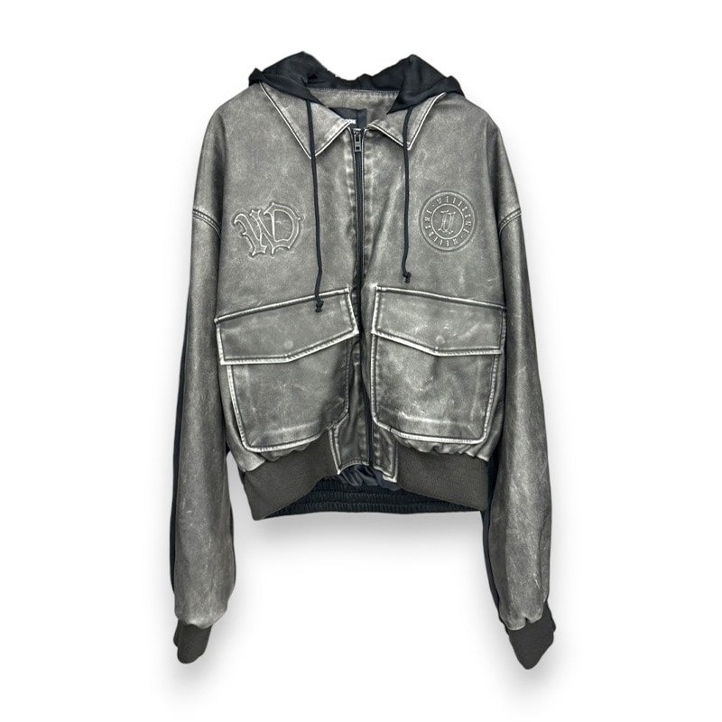 WE11DONE / HYBRID WASHED FAUX LEATHER JACKET