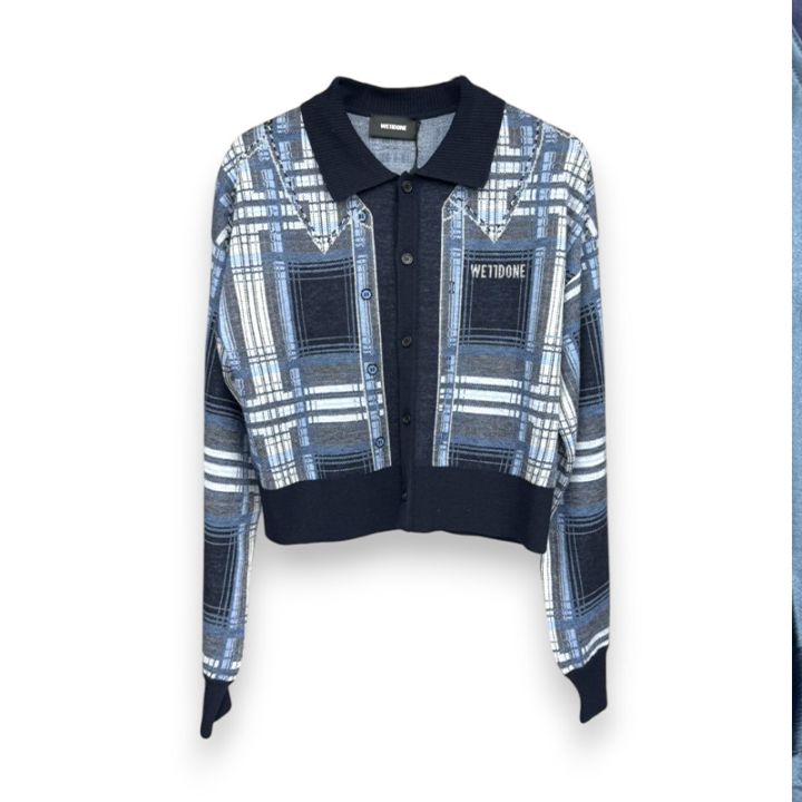 WE11DONE / PLAID SHIRT JACQAURD CARDIGAN