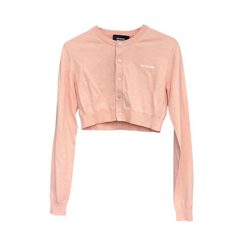WE11DONE / CREWNECK CROPPED CARDIGAN