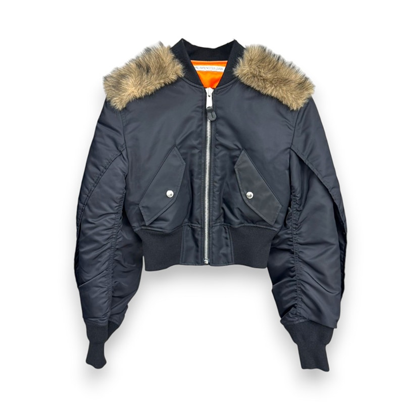 JOHN LAWRENCE SULLIVAN / NYLON BOMBER JACKET WITH BACK FUR