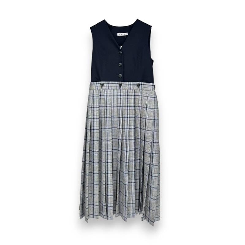 AKIKOAOKI / pleated jumper dress-02