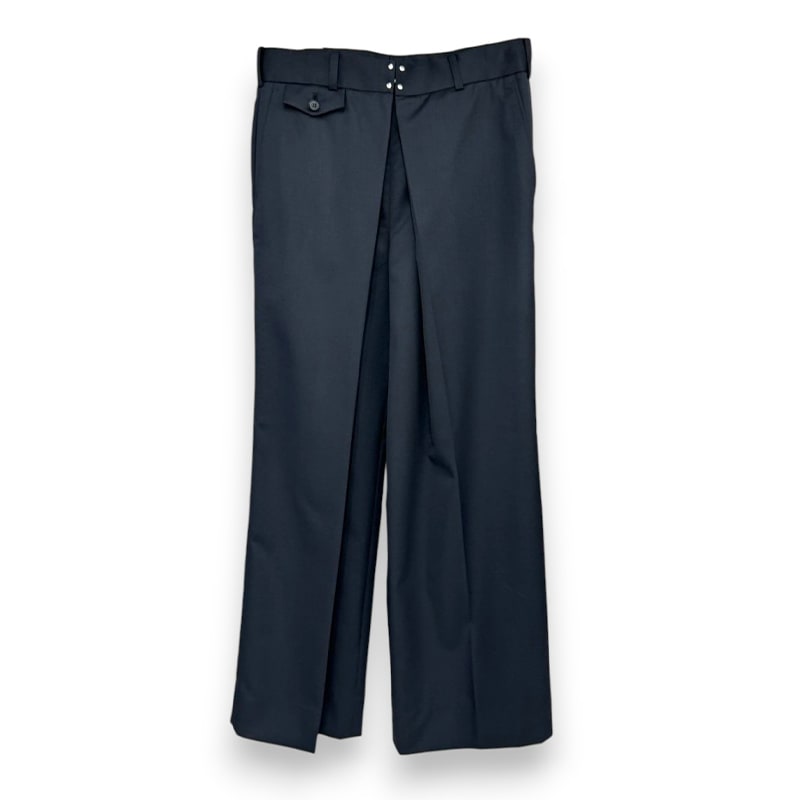 JOHN LAWRENCE SULLIVAN / WOOL GABARDINE FOLDED WIDE TROUSERS