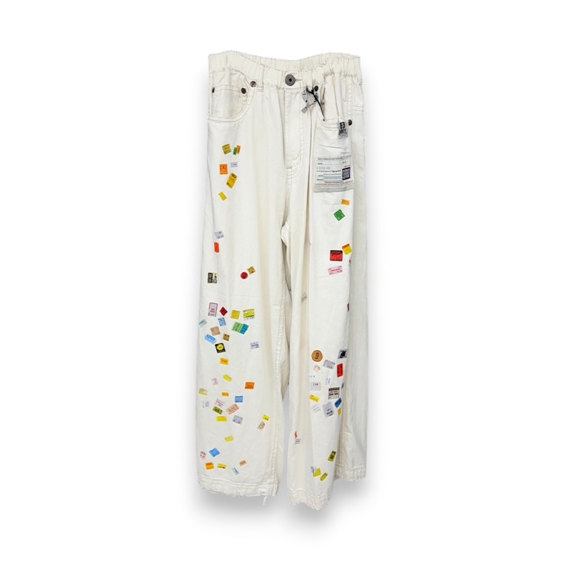 Maison MIHARA YASUHIRO / Price Tag Sticker Printed Wide Denim Pants