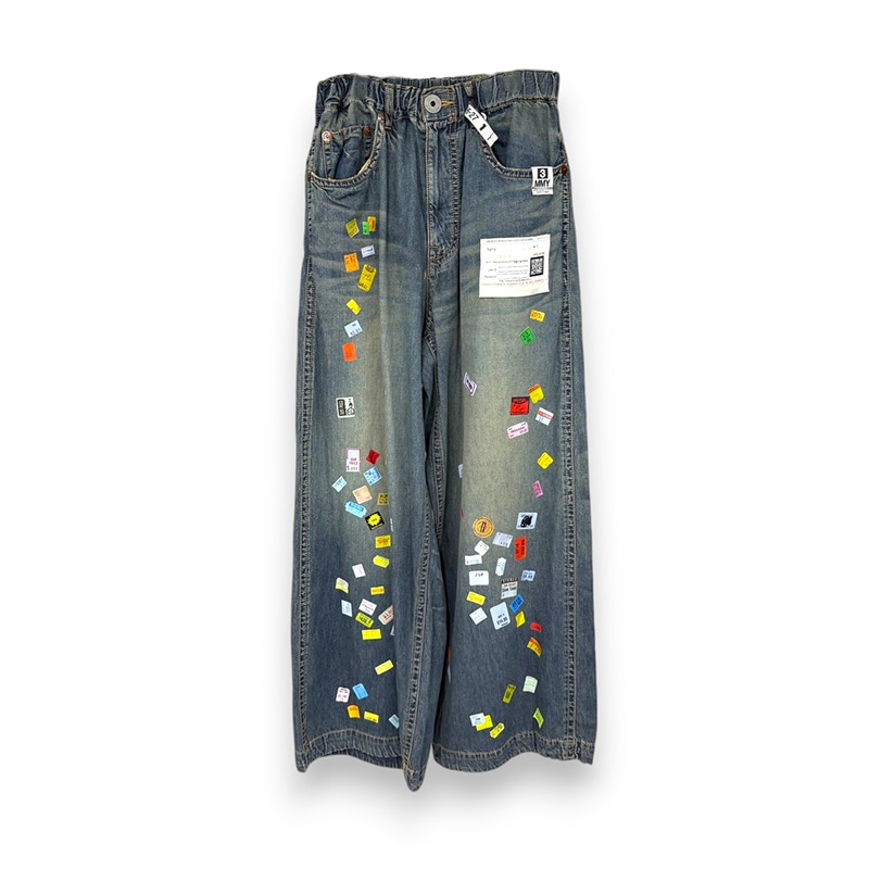 Maison MIHARA YASUHIRO / Price Tag Sticker Printed Wide Denim Pants
