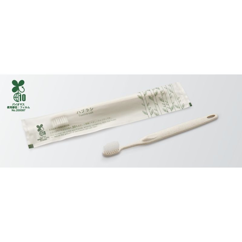ハスク　歯ブラシセット　シオン28穴　ナチュラル　H35　3g　入数：2000個　単価：26円