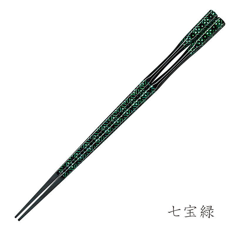 彩箸　七宝緑　22.5cm　販売用　入数：5膳