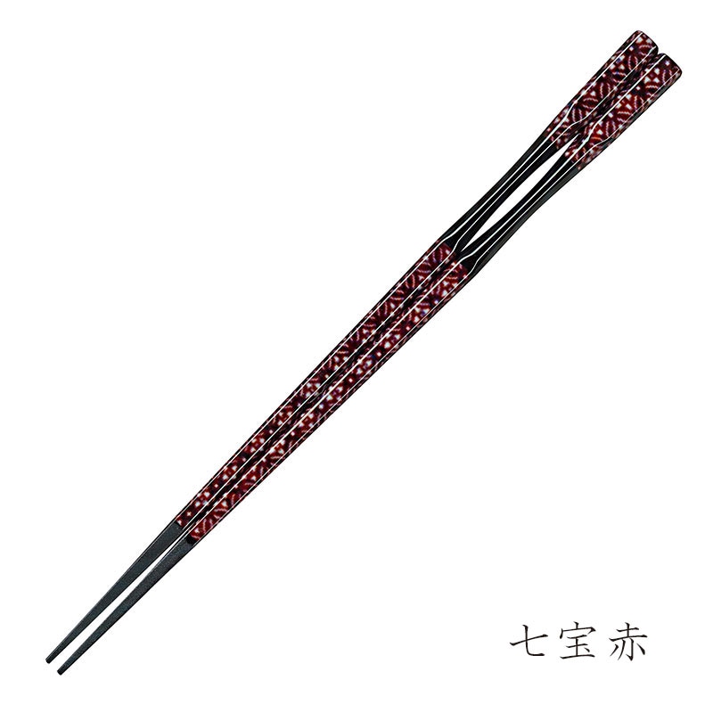 彩箸　七宝赤　22.5cm　販売用　入数：5膳