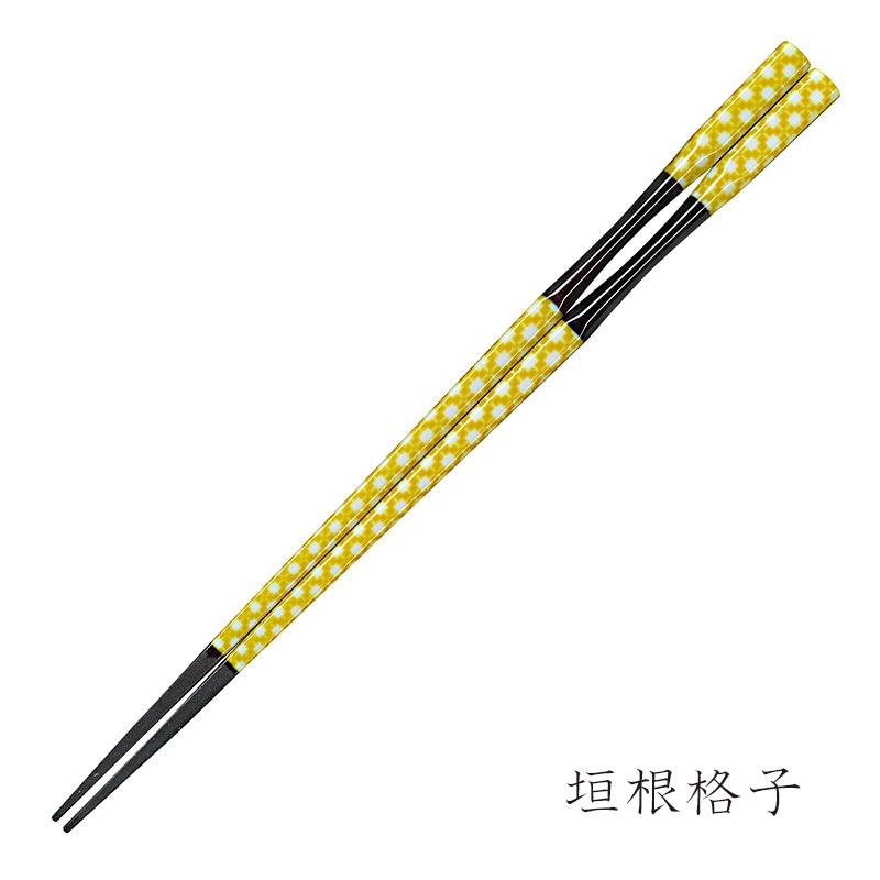 彩箸［紙パッケージ入］　垣根格子　22.5cm　入数：5膳　売店販売用