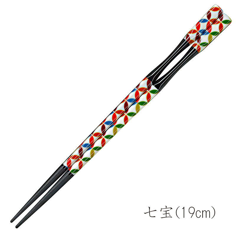 彩箸［業務用・パッケージなし］　七宝　19cm(お子様向け)　業務用　入数：5膳