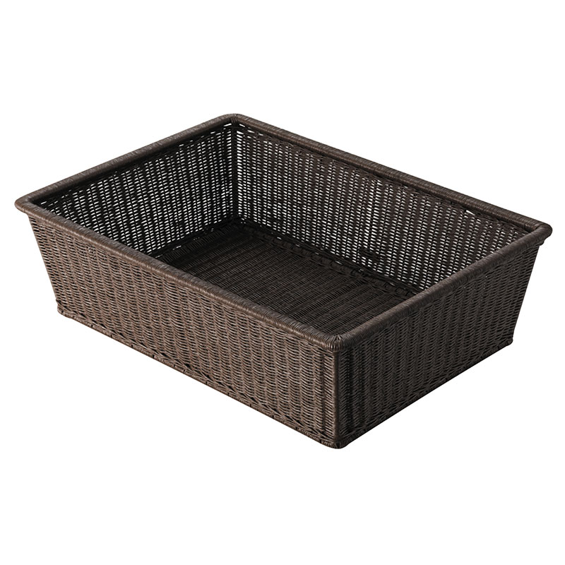 脱衣カゴ　Basket・L　ダークブラウン　サイズ：W545×D395×H160mm