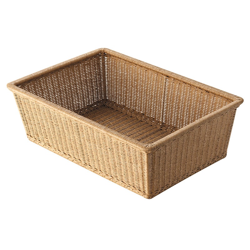 脱衣カゴ　Basket・L　ナチュラル　サイズ：W545×D395×H160mm