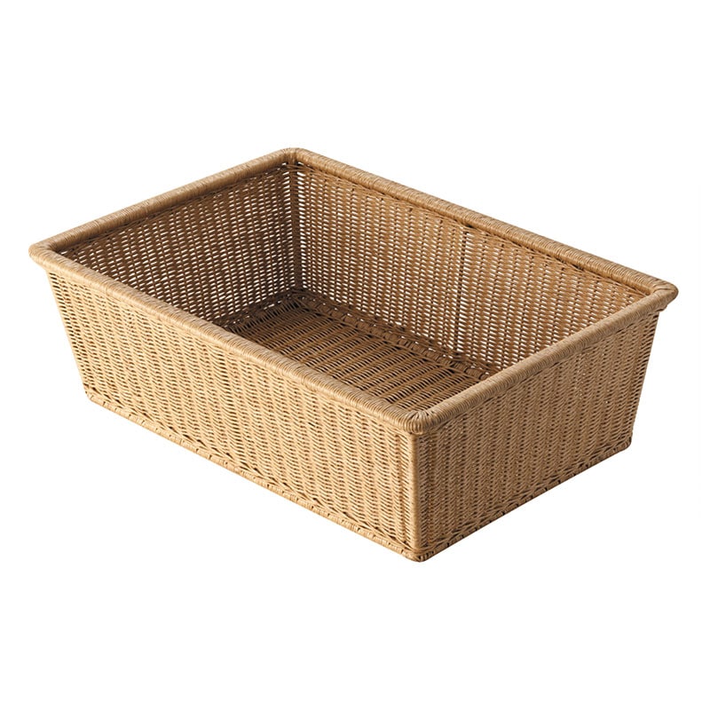 脱衣カゴ　Basket・M　ナチュラル　サイズ：W490×D340×H160mm