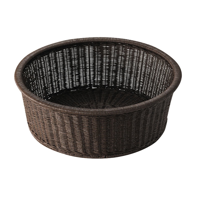脱衣カゴ　Basket・ROUND　ダークブラウン　サイズ：φ395×H145mm