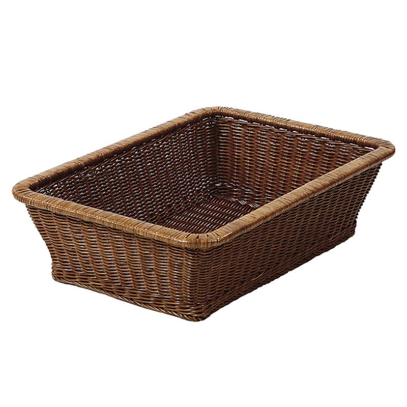 籐　脱衣カゴ　ダークブラウン　GK505HR　サイズ：W530×D370×H150mm