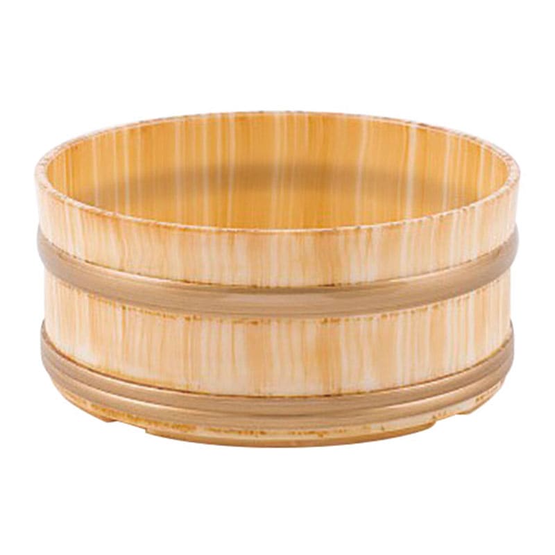 湯桶　白木目　サイズ：φ220 x H100mm　入数：2個　単価：2750円