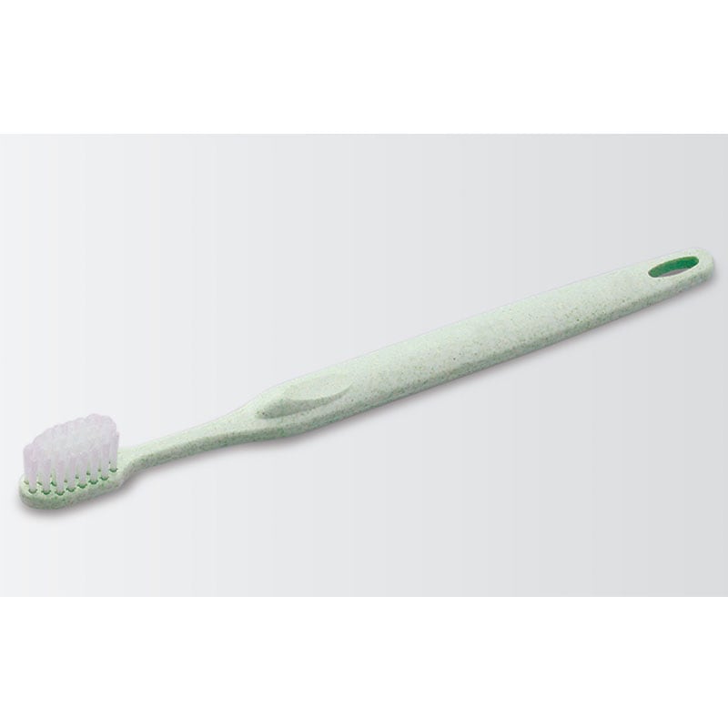 e-クリアシリーズ　歯ブラシセット　シオン28穴(平切) H35　シュリンク　3g　籾殻35% グリーン　入数：2000個　単価：22円