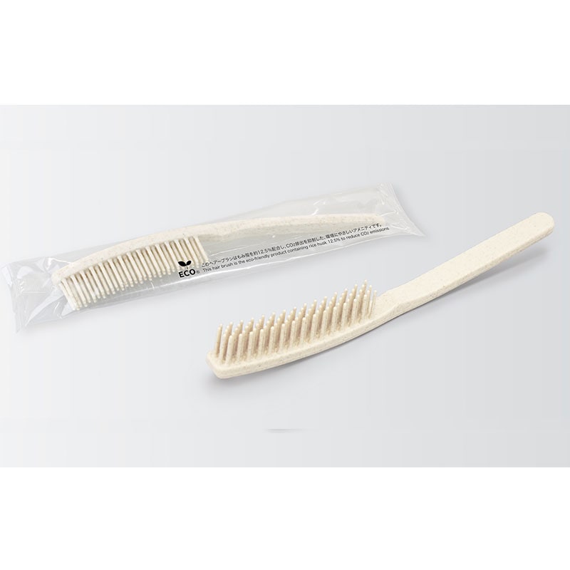 e-クリアシリーズ　二つ折りヘアーブラシ H12　籾殻12.5％ 　入数：1000個　単価：21円