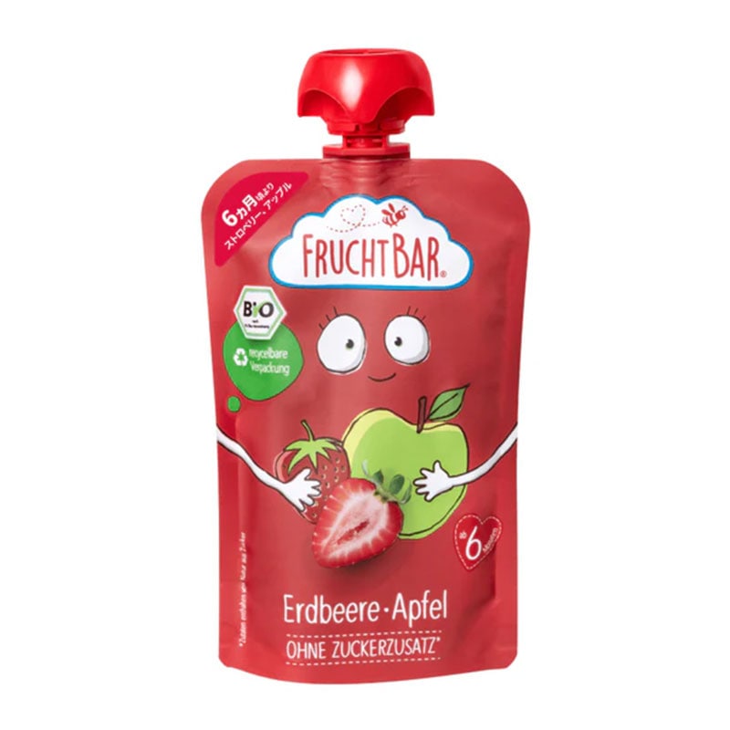 有機フルーツのベビースムージー　フルッフバー　オーガニックベビースムージー　ストロベリー・アップル　100ｇ　入数：8個