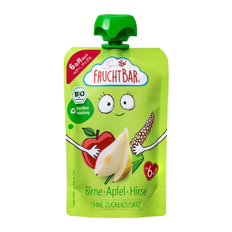 有機フルーツのベビースムージー　フルッフバー　オーガニックベビースムージー　ペアー・アップル　100ｇ　入数：8個