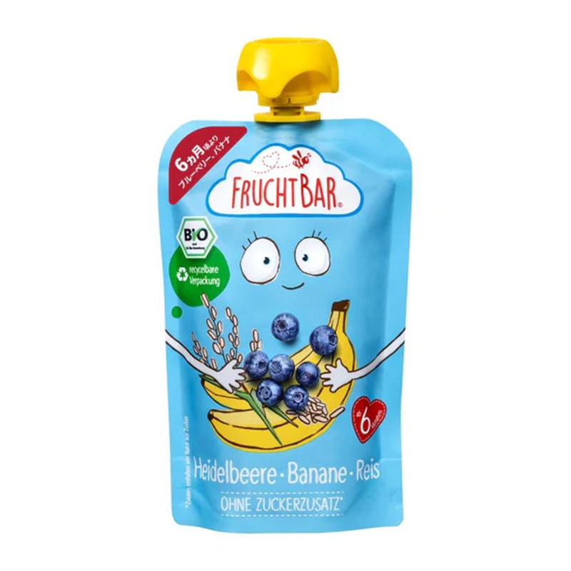 有機フルーツのベビースムージー　フルッフバー　オーガニックベビースムージー　ブルーベリー・バナナ　100ｇ　入数：8個